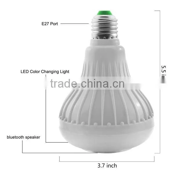 Smart wireless led bulb lighting bluetooth light bulb speaker 12w