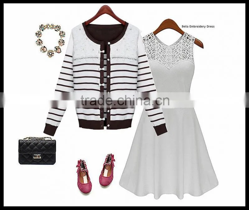 Alibaba China Fashion Top Quality European Trade lace knitted sweaters made in china