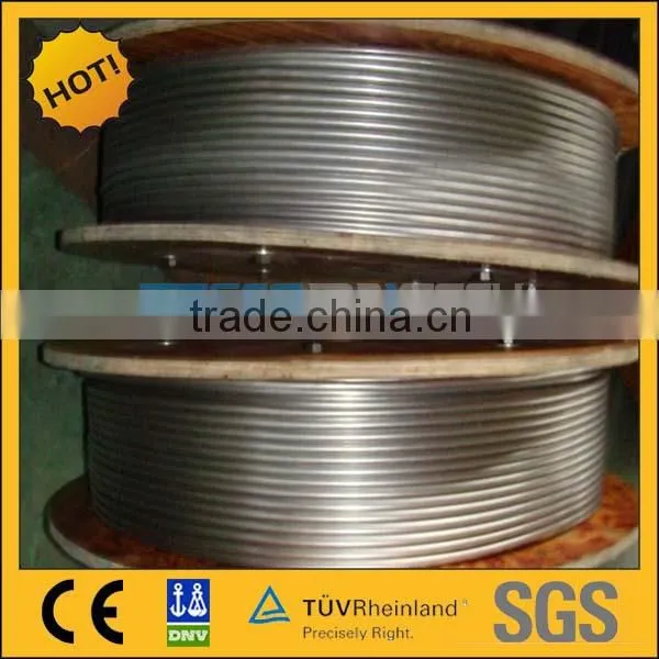 Stainless steel seamless coiled tube, bright annealed