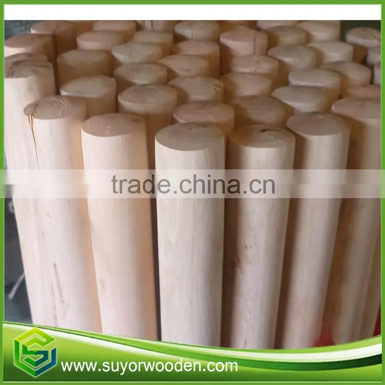 2016 the most popular round natural wooden floor mop stick