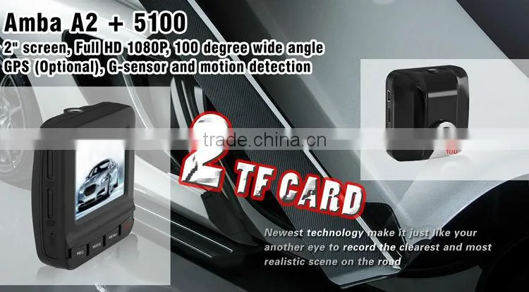 New release mini DVR 1080P Ambarella A2S60+MI5100 Double card true hd black box dvr