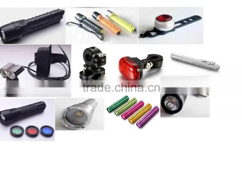 China strong colorful bright waterproof led flashlight for outdoor use