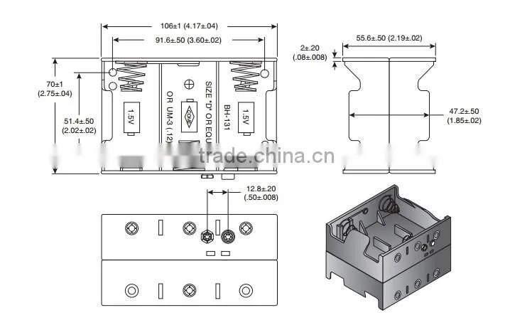 BH161B battert holder ,6 D Battery Holder,battery holder