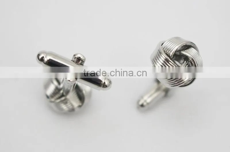 Factory Supply top quality cheap copper metal Silk Knot Cufflinks