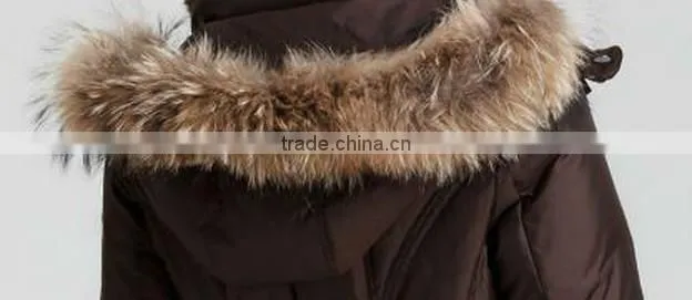 2016 New Fashion Belted Jackets with Fur Hood Down Coat for girls