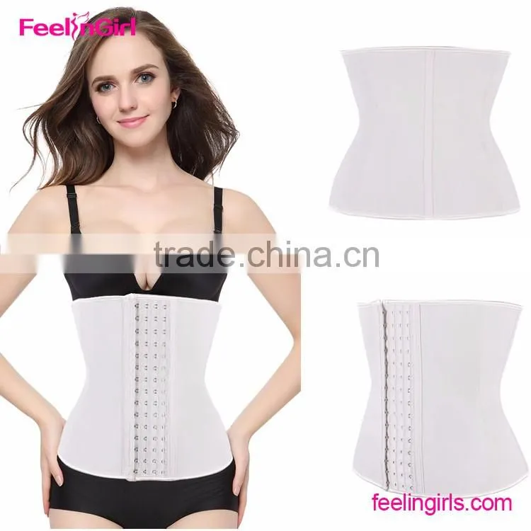 High Quality Nude Latex Rubber 4 Row Hooks Waist Trainer Corset