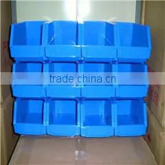 Plastic storage bin for warehouse system