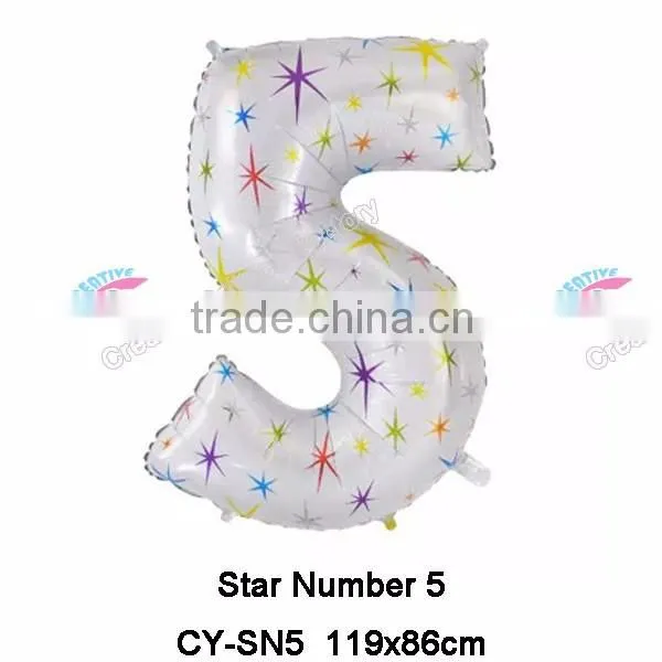 New Design 40Inch Star Number Balloon Helium Foil Balloon