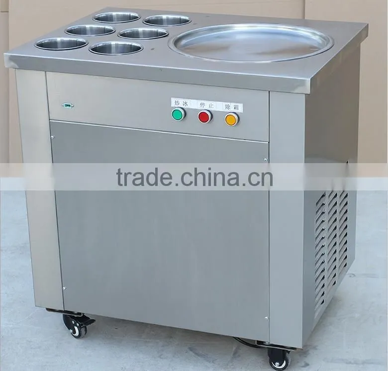 Durable instant fry pan ice cream machine