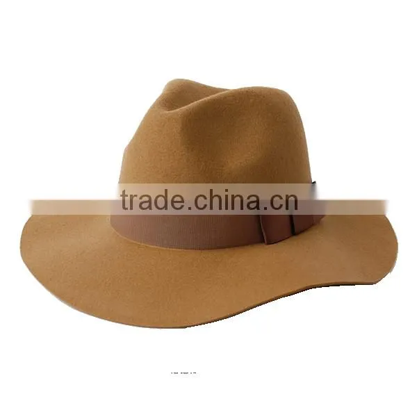 Large Brim Wool Felt Fedora Hat