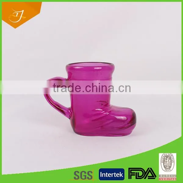 boot shape glass mug, Hot Selling Colourful Glass Mug
