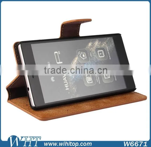2015 Matte Retro Leather Case for Huawei P8 with Business Card Slot