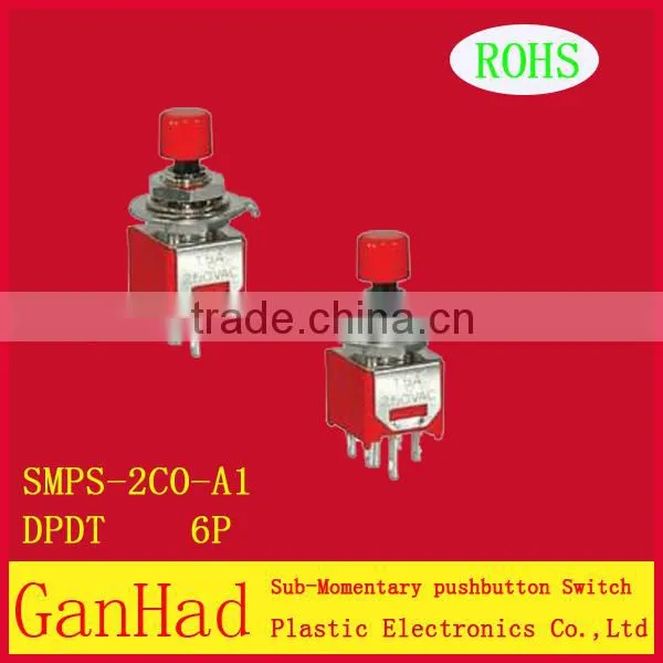 spdt 6 pin mini toggle switch&sub-monentary pushbutton switch