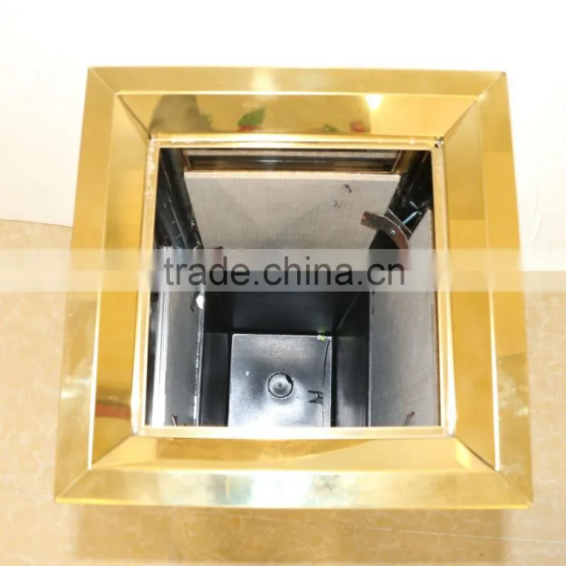High quality decorated hotel metal dustbin