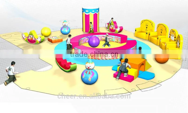 Cheer Amusement Circus Themed Children Amusement Park Toddler Softplay Ground Equipment