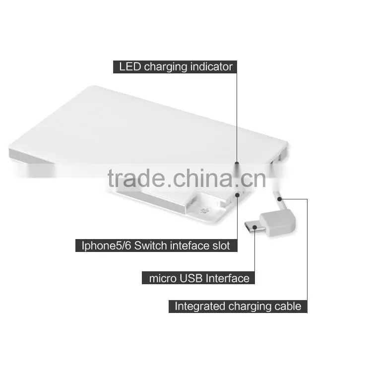 Full color logo printing premium black and white color leather power bank charger with full color logo printing