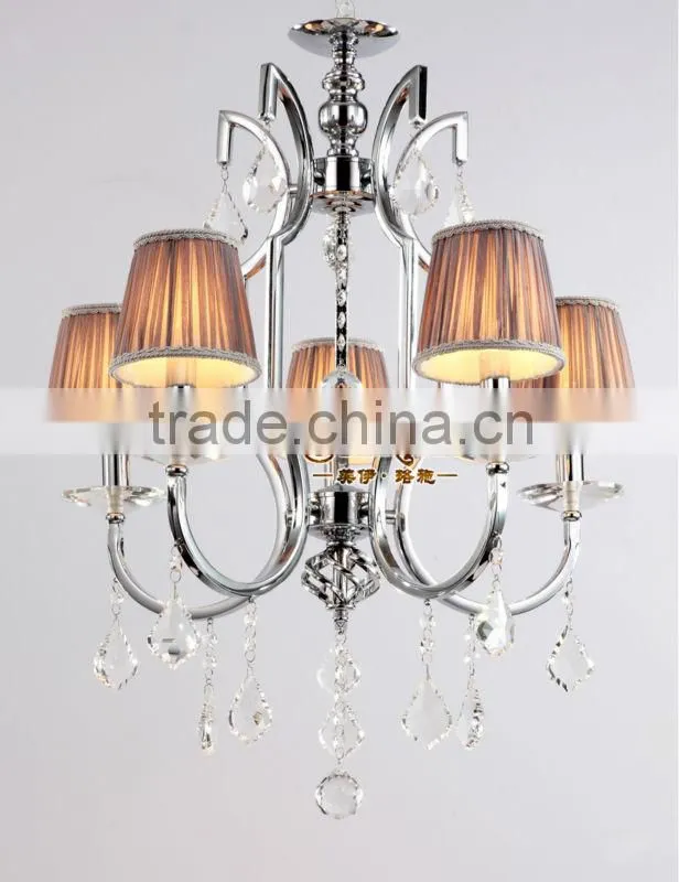 Contemporary Silver Chrome Crystal Chandelier Pendant Lamp 5 light Chandelier Crystal Light Fixture