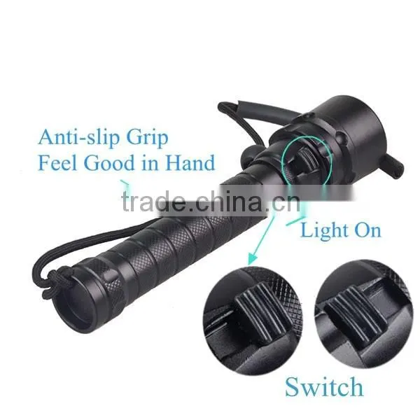 Diving Usage Wide Angle Aluminum 3000 High Lumen Torch Flashlight