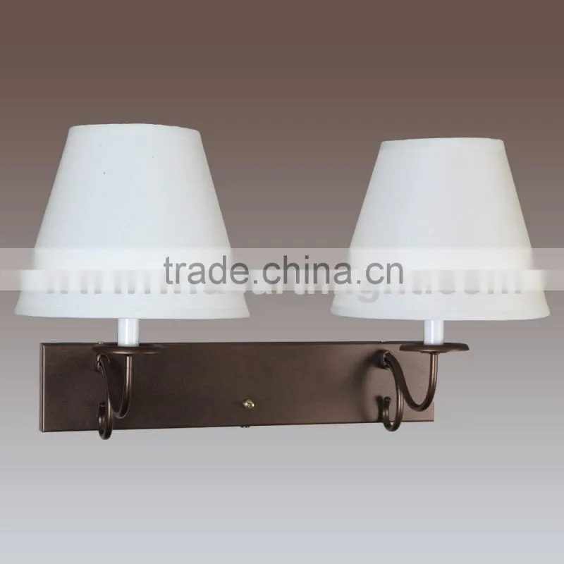 UL CUL Listed Double Hotel Bedside Lamps With Double Shades And Base Rocker Switch For Room W20124