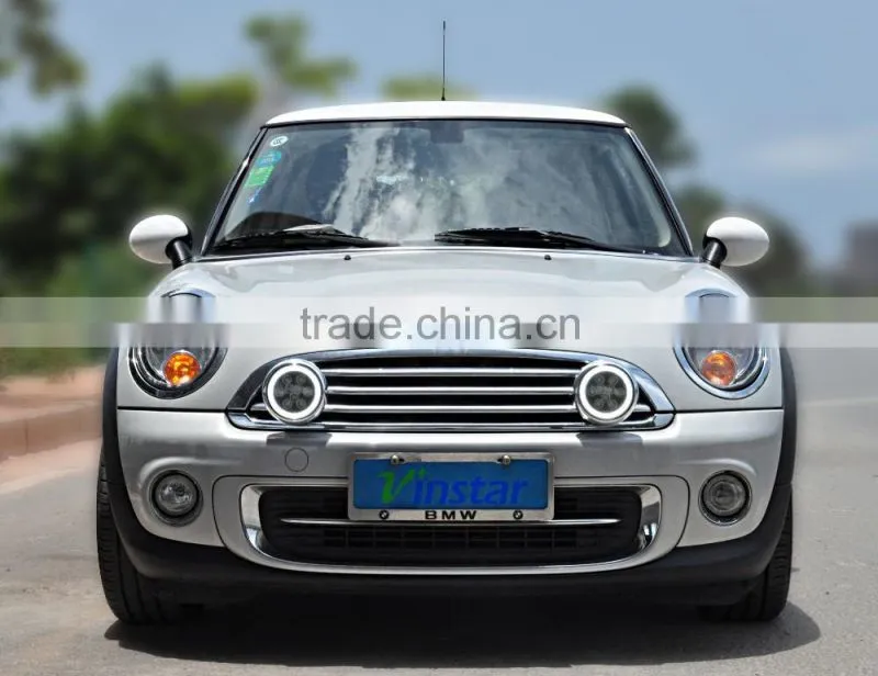 For MINI Cooper Halo ring Style LED Rally Driving Lights 4x4 Offroad Off-Road Lamp for Mini (Smoke & Chrome)