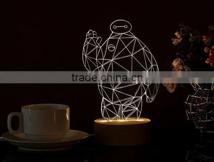 2015 New Product Custom 3D Table Night Light, Led Night Lamp