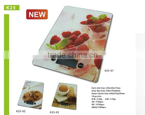 Digital Kitchen Scale (Full Color Film Application), OEM Orders Welcomed MAX 5KG