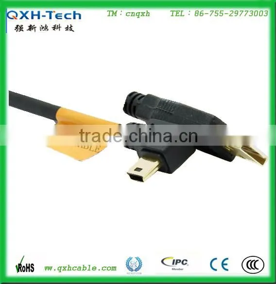 Cable Factory Right Angled USB 2.0 Type A Male To Mini USB Male Cable