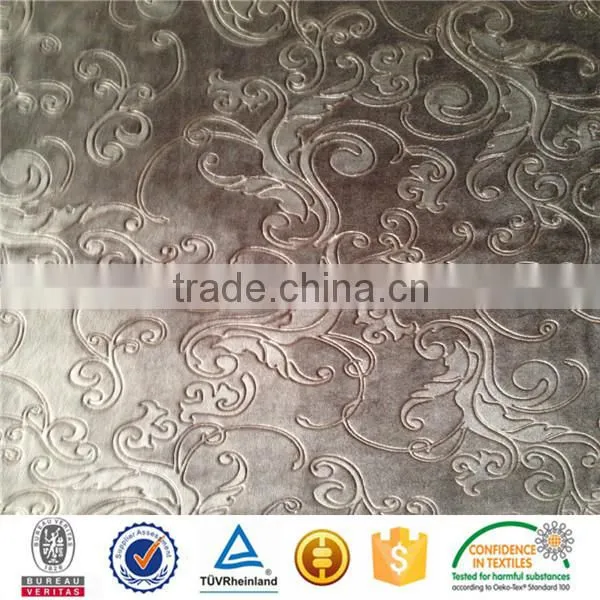 flower design solid 3D embossed velvet fabric