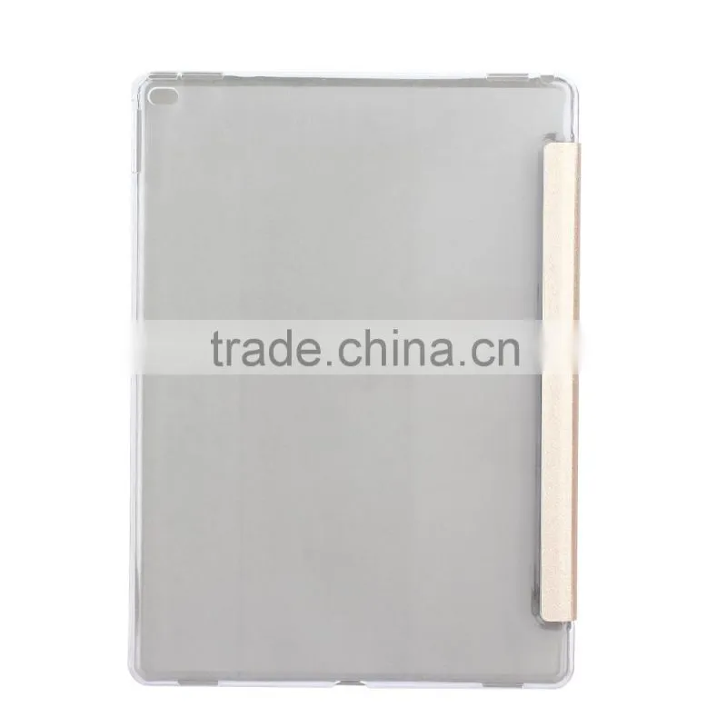 Factory Wholesale Three Folding Flip Standing Leather Case For iPad Pro