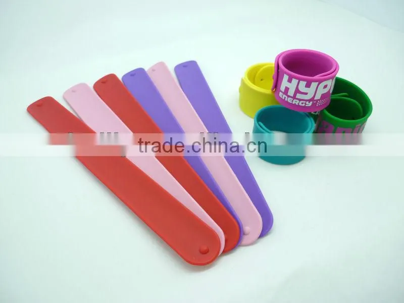 SILICONE SLAP WRIST BRACELET BAND WRAP TOY RUBBER TOY KIDS WRAP SNAP WORD Printing