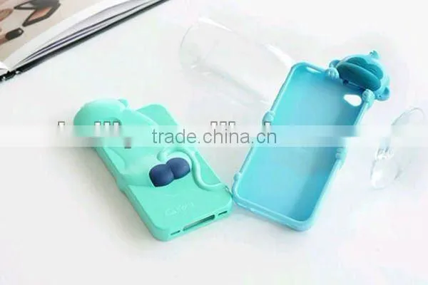 The high quality custom design new fashion animal shaped silicone mobile phone case