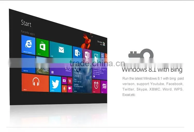 Roofull Wintel W8 Dual Intel Mini PC win10 Android 4.4 Z3735F Quad Core 64Bit TV Box 2G/32G Bluetooth 4.0 W8