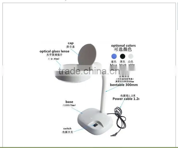 lighted reading magnifier led ring lamp /magnifying glass with ring light