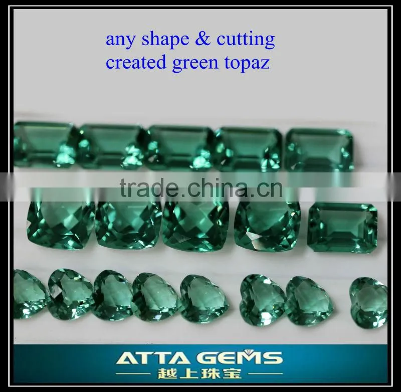 high quality synthetic quartz created green topaz price per carat