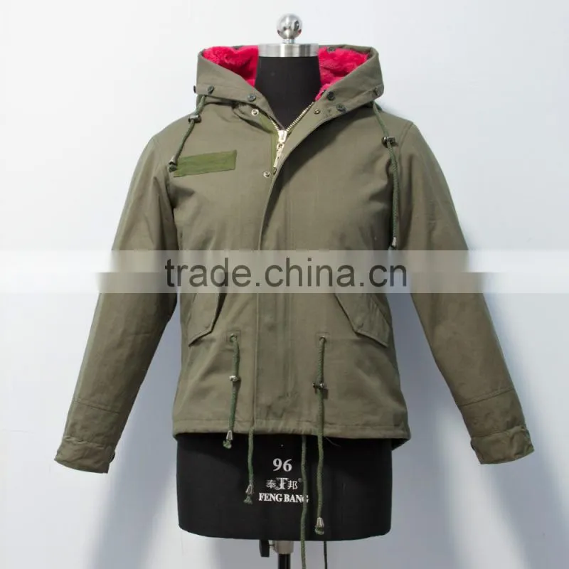 Hot selling fake fur parka jacket in China
