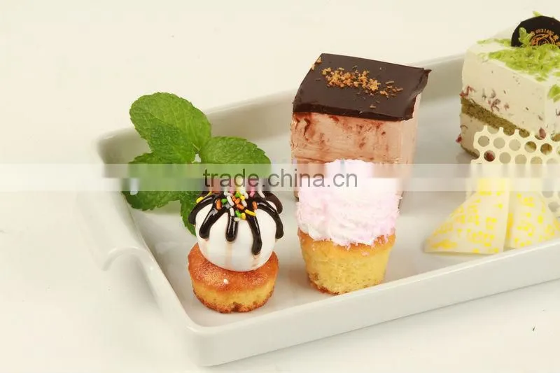 Factory Direct Rect/ Porcelain Cake Plate