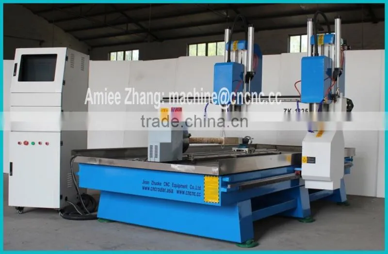 4*8 feet 1325 Double Spindles 3D CNC Engraver With Air Cylinder for Z Holding Original NcStudio Dust Collector ZK-1325