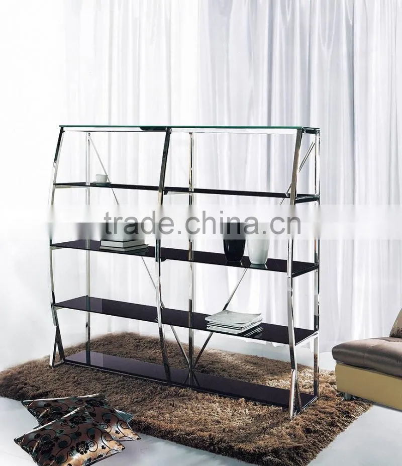 PT-L007 Floorstanding Stainless Steel Wine Bottle Rack with glass plane