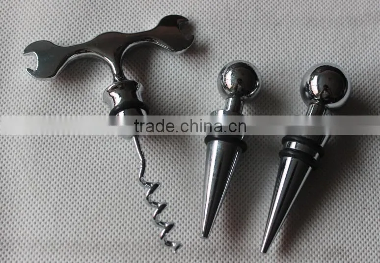 Metal Wine Bottle Accessory Corkscrew Pourer Magic Wine Set Kit Gift