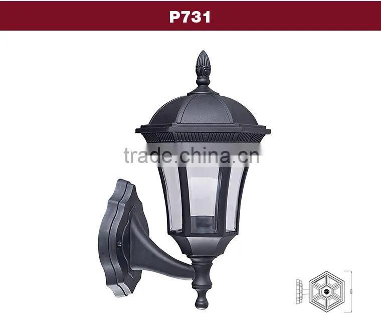 plastic outdoor wall lantern light,classical and vintage garden light,post lantern light/IP44 plastic