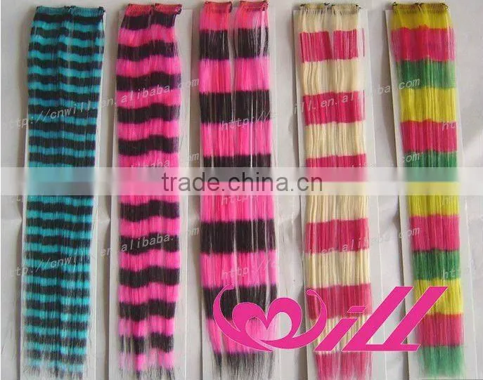 pretty three tone hair two tone hair extension rainbow clip in hair extension