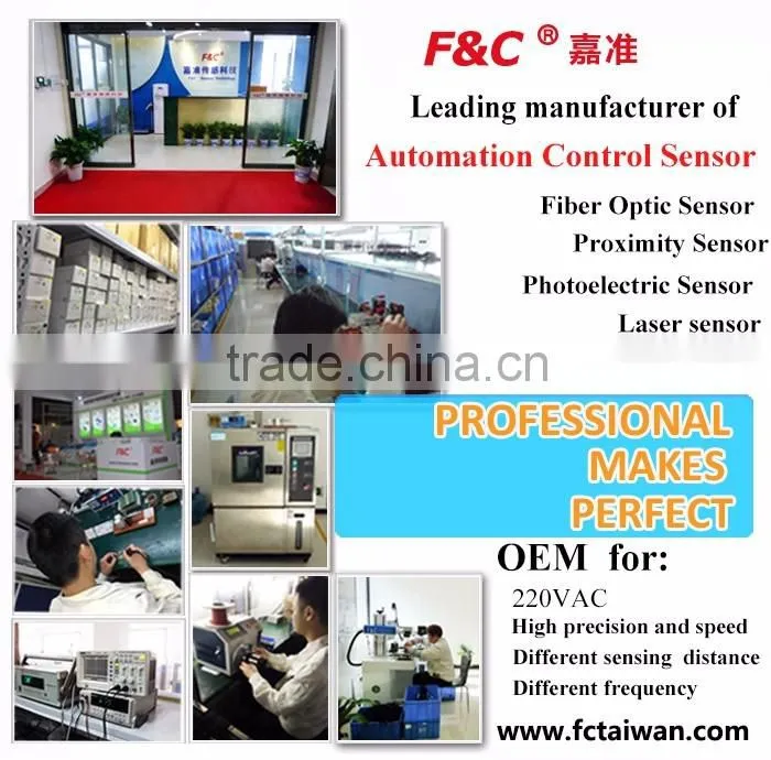 F&C 16us NPN fiber optical sensor with CE certificate