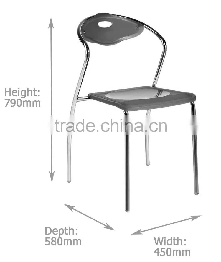 Wholesale cheap Stackable bar plastic chair with metal legs PM053