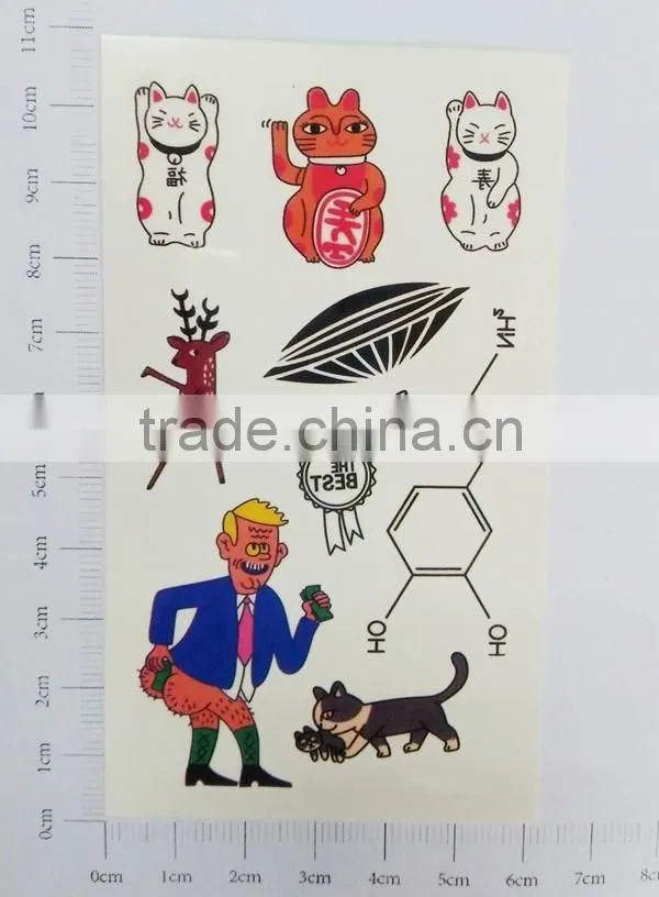 custom small cute cartoon temporary tattoo holiday waterproof tattoo sticker