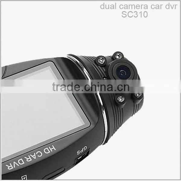 wide angle 120/140 degree adjustable full HD dual camera dash cam