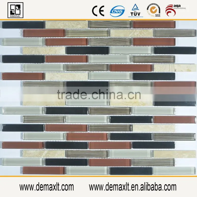 Polished machine cut glass tiles glass mosaics tiles