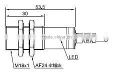 Metal cylinderical photoelectric sensor Retro reflection