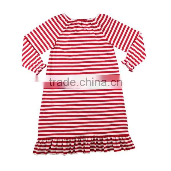2016 lime green red striped ruffle baby pajamas set night dress gown kids children christmas clothing holiday siblings pajamas