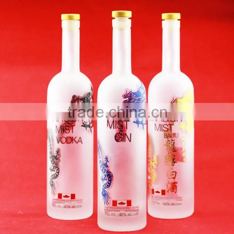 New design boston round bottle square glass liquor bottle liquor bottle factory