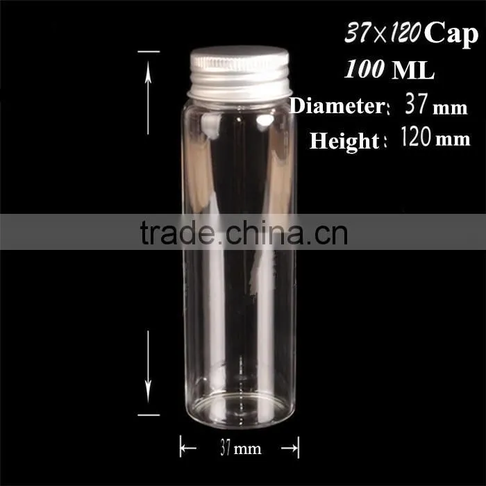 Pop mini transparent glass phial sealed cans Medical capsule bottle Loves candy food bottles with screw lid